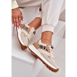 Dámská sportovní bota na platformě Zebra Beige béžový 10