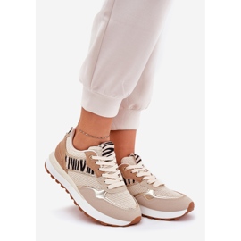 Dámská sportovní bota na platformě Zebra Beige béžový 1