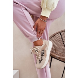 Dámské tenisky sportovní boty na platformě Leopard Beige béžový 6