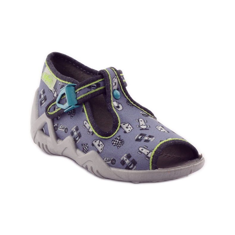 Pantofle Befado 217p092 honičky zelená šedá černá bílý 1