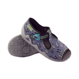 Pantofle Befado 217p092 honičky zelená šedá černá bílý 3