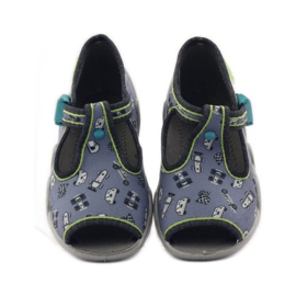 Pantofle Befado 217p092 honičky zelená šedá černá bílý 4