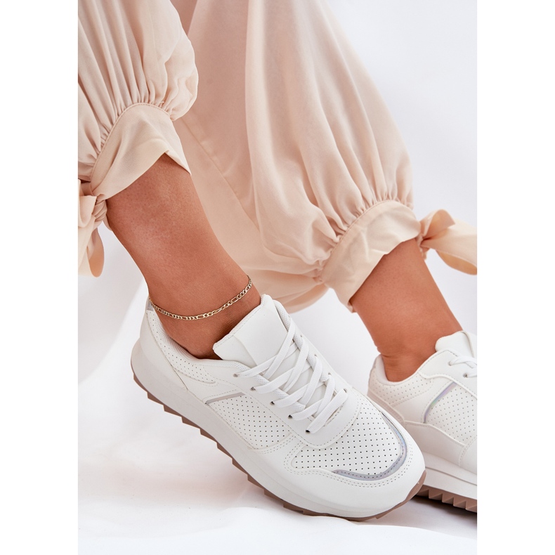 Dámská sportovní obuv na platformě bílá bílý 2