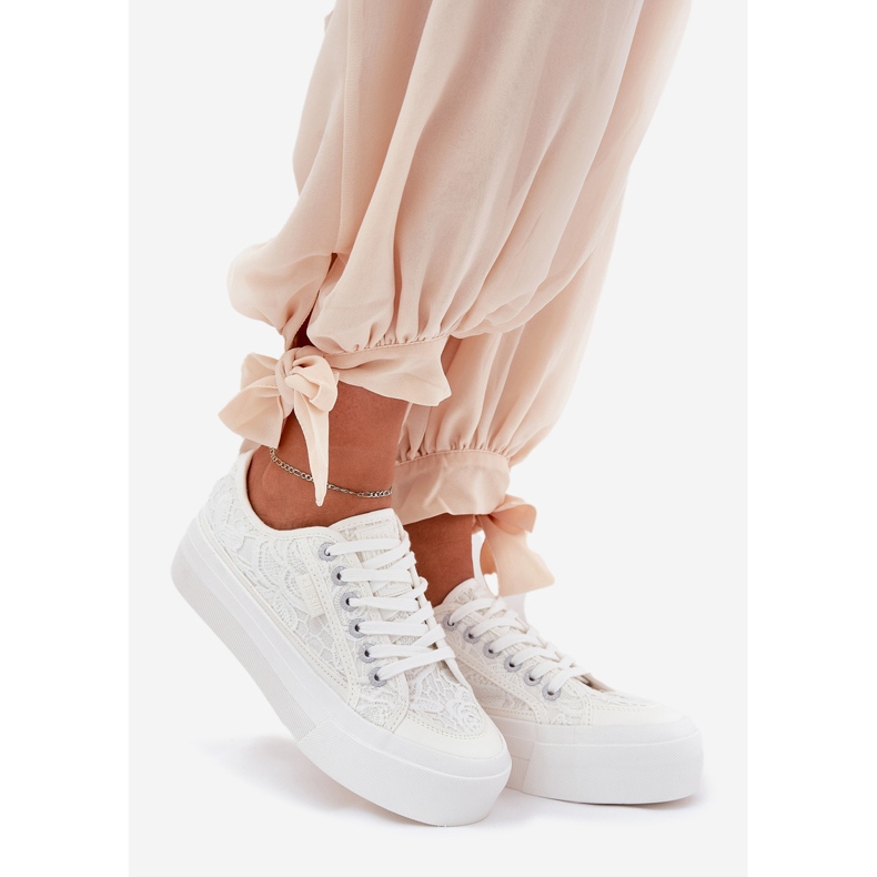 Big Star RR274747 Dámské krajkové tenisky bílý 1