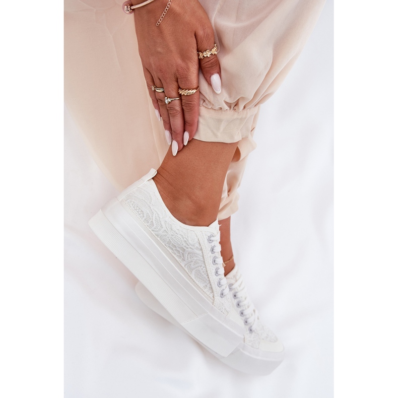 Big Star RR274747 Dámské krajkové tenisky bílý 2