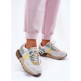 Dámské semišové tenisky Big Star RR274244 Hi-Polish Grey-Yellow System šedá 2