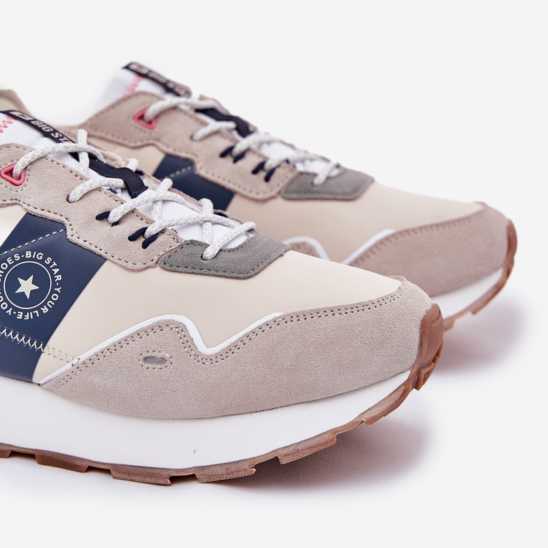 Pánské semišové tenisky na Big Star RR174471 Hi-Polish System System Platform šedá 2