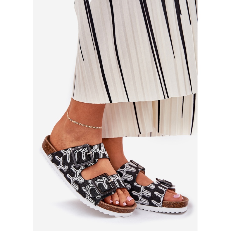 S.Barski Dámské žabky s přezky a třpytky S. Barski RB51-006 Black černá 1 S.Barski Dámské žabky s přezky a třpytky S. Barski RB51-006 Black černá 1