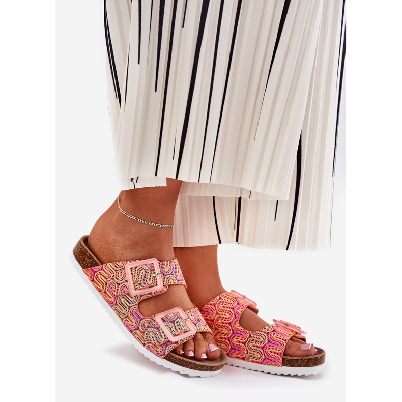 S.Barski Dámské žabky s přezky a třpytky S. Barski RB51-006 Orange oranžový 1