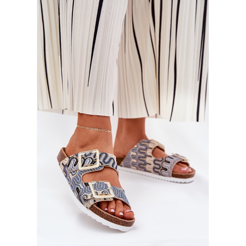 S.Barski Dámské žabky s přezky a třpytky S. Barski RB51-006 BEIGE béžový 2