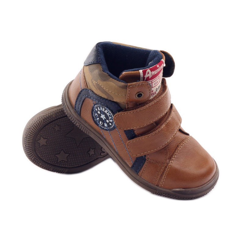 American Club Sportovní s americkou koženou vložkou 16213 námořnická modrá hnědý 3