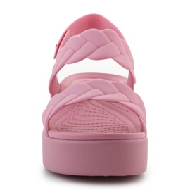 Crocs Brooklyn tkaný sandály s nízkým klínem 209977-6xx růžový 2