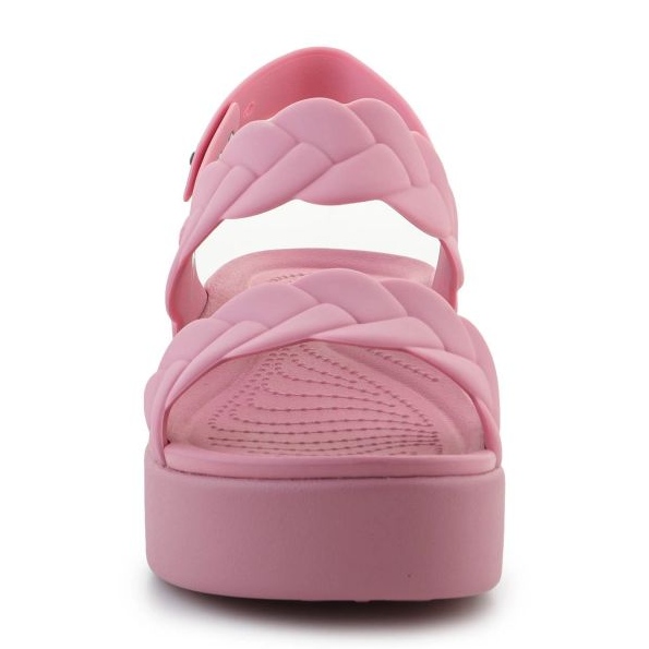 Crocs Brooklyn tkaný sandály s nízkým klínem 209977-6xx růžový 2