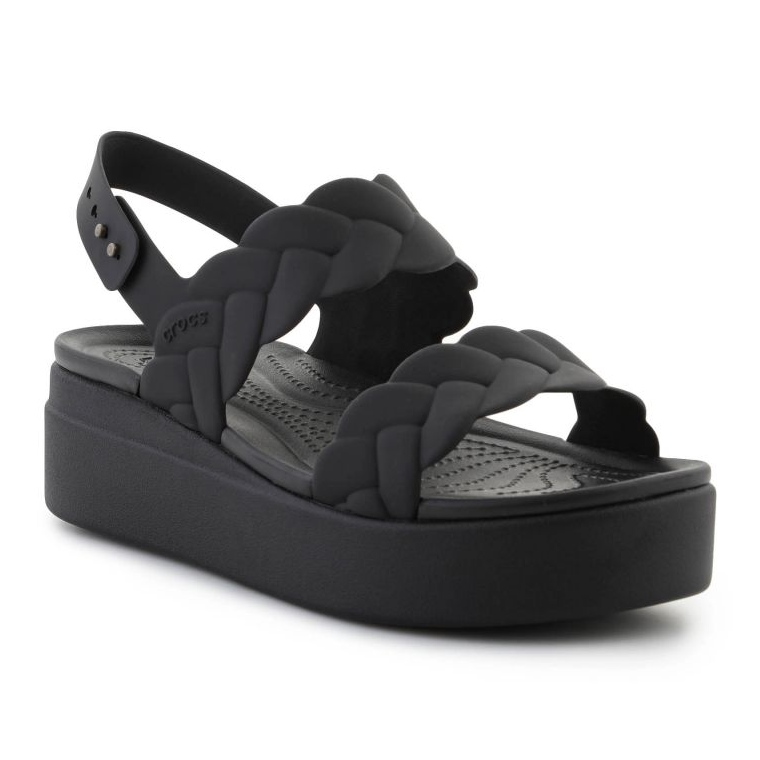 Crocs sandály Brooklyn Woven Low Wedge 209977-060 černá 1