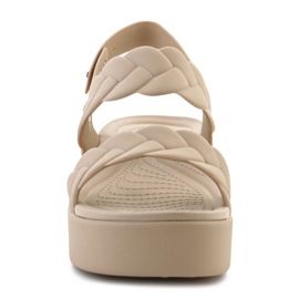 Crocs sandály Brooklyn Woven Low Wedge 209977-212 béžový 2
