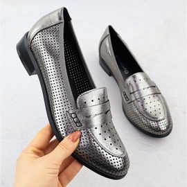 Dámské boty Lords Openwork Metallic Silver Potocki 12581 stříbro 1