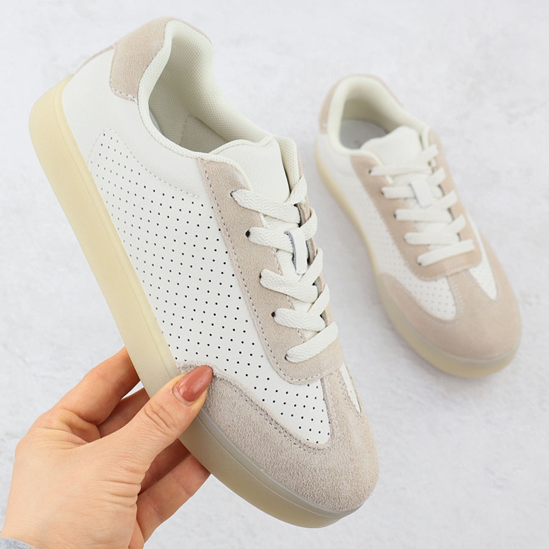 Dámské kožené sportovní boty Perfroled Beige Sergio Leone SP-118 béžový 1