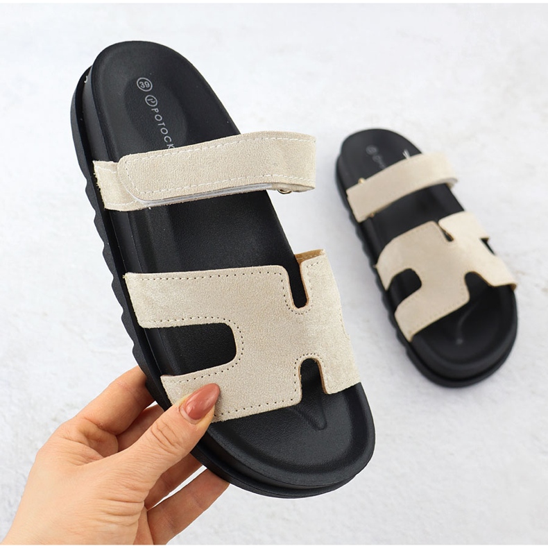 Dámské pantofle Beige Potocki GN17303 béžový 1 Dámské pantofle Beige Potocki GN17303 béžový 1