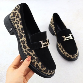 Lordy Leather Leopard Shoes Lords Black Vinceza 66791 černý 1