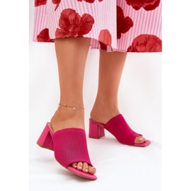 Dámské vysokopěťové pantofle růžový 2