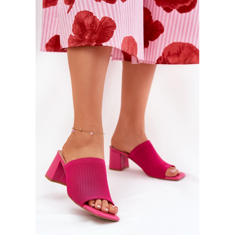 Dámské vysokopěťové pantofle růžový 2