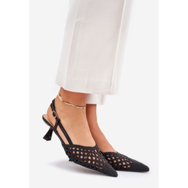 Vysoké podpatky se špičatým nosem a černou patou černá 1 Vysoké podpatky se špičatým nosem a černou patou černá 1