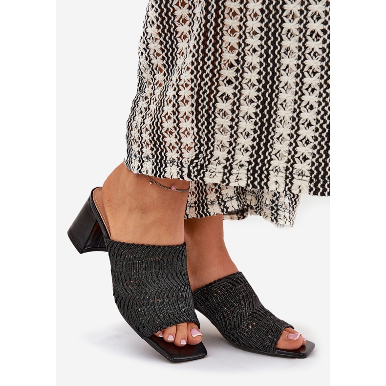 Dámské žabky s černými podpatky černá 1