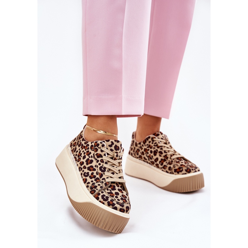 Tenisky na masivní hnědé leopardové platformě hnědý 2 Tenisky na masivní hnědé leopardové platformě hnědý 2