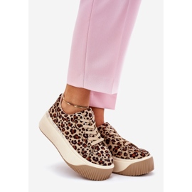 Tenisky na masivní hnědé leopardové platformě hnědý 1 Tenisky na masivní hnědé leopardové platformě hnědý 1