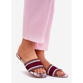 Patrouched Flat Women's Burgundsko pantofle červený 1