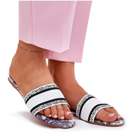 Patrouched Flat Dámské žabky bílý 8