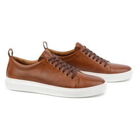 Olivier Pánská kožená sportovní šněrovací obuv 434KNT hnědá hnědý 3