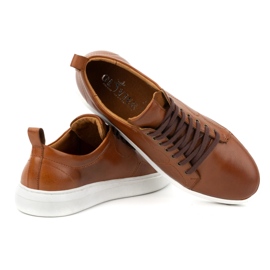 Olivier Pánská kožená sportovní šněrovací obuv 434KNT hnědá hnědý 6