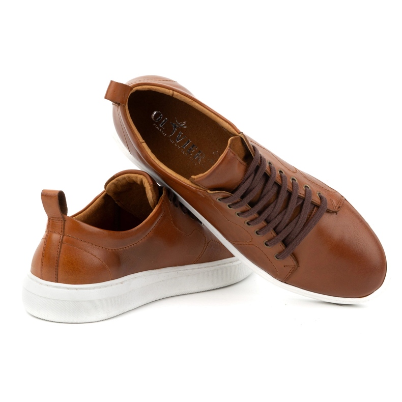 Olivier Pánská kožená sportovní šněrovací obuv 434KNT hnědá hnědý 6