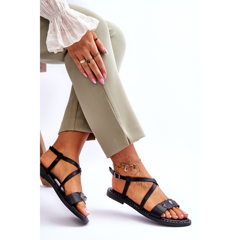 Dámské sandály s čepy S.Barski KV-YXD072-1 Black černá 4