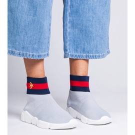 Šedé sportovní tenisky s ponožkou šedá 1