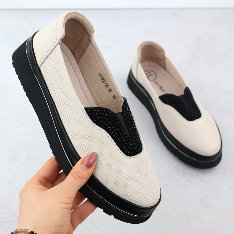 Dámská kožená bota Filippo Perfored Beige béžový 1