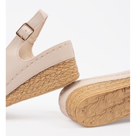 Goodin Světelné -sandály na nízkém klínu béžový 2 Goodin Světelné -sandály na nízkém klínu béžový 2