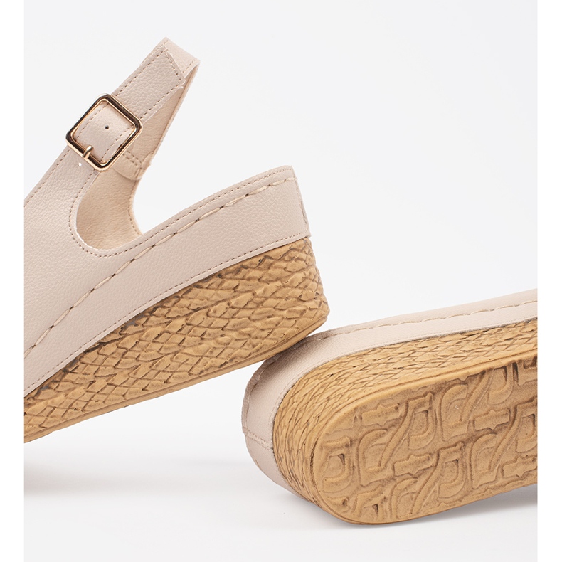 Goodin Světelné -sandály na nízkém klínu béžový 2 Goodin Světelné -sandály na nízkém klínu béžový 2