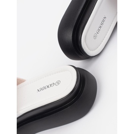 Goodin Bílé a bílé pohodlné žabky na platformě bílý 2 Goodin Bílé a bílé pohodlné žabky na platformě bílý 2