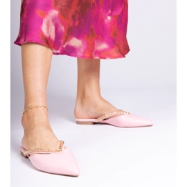 Růžové elegantní překlopení zdobené řetězem růžový 1 Růžové elegantní překlopení zdobené řetězem růžový 1