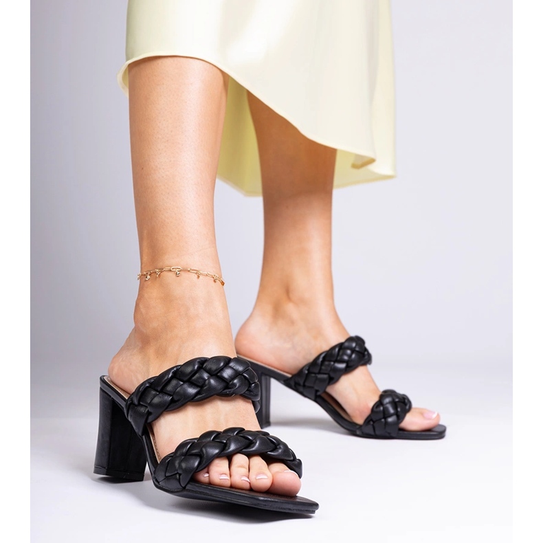 Černé vysoké podpatky černá 1