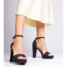 Sandály s vysokými třpytkami černé ženy černý 1