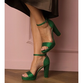 Sandály s vysokým třpytem zelených žen 1