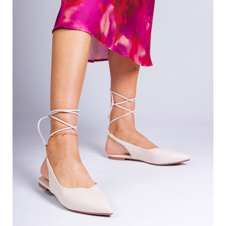 Béžové ploché podpatky vyrobené z ekologického pokoje béžový 2