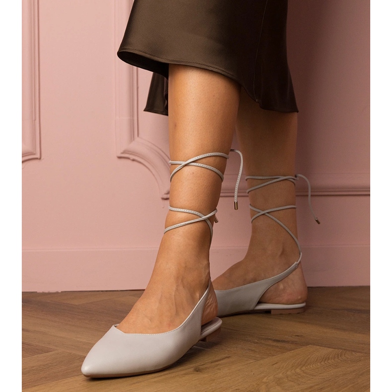 Šedé ploché podpatky vyrobené z ekologického pokoje šedá 2