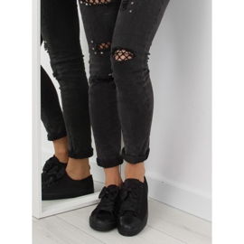 Dámské saténové černé tenisky 16-509 Allblack černá 1