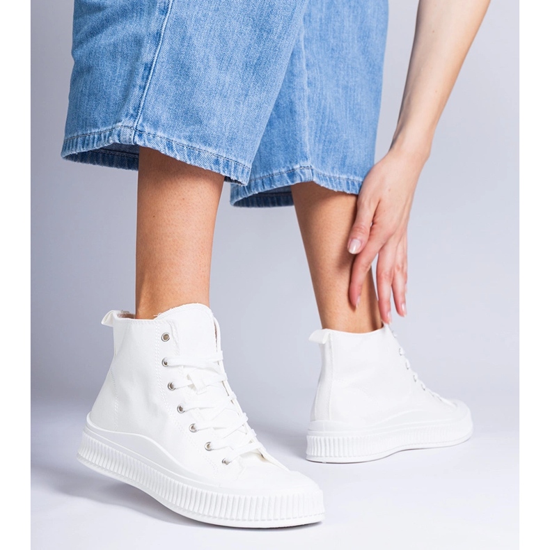 Bílé tenisky na vysoké platformě Guerrino bílý 2