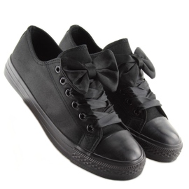 Dámské saténové černé tenisky 16-509 Allblack černý 2