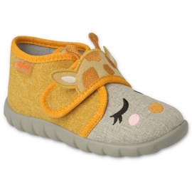 Befado Baby Slipper Yellow s aplikací 465P086 žlutá 1